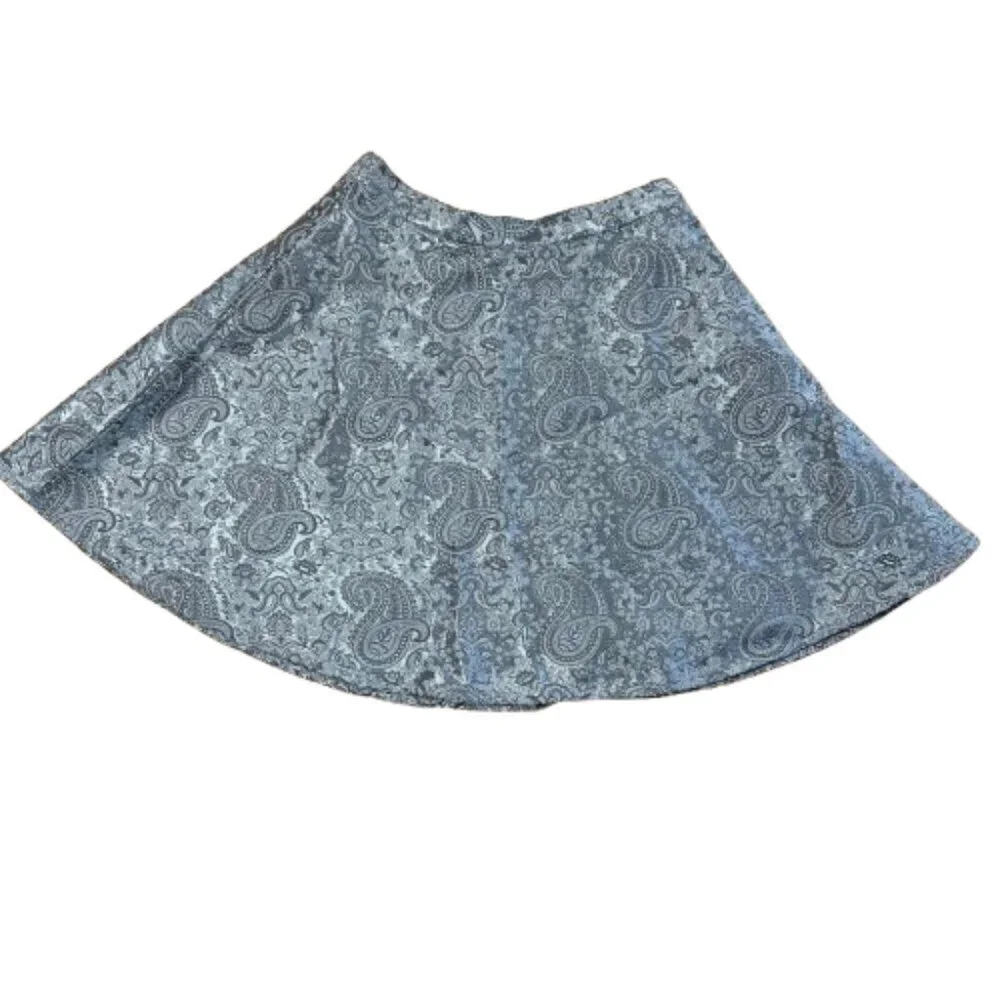 Vintage GYMBOREE Silver Paisley Skater Skirt Lined Size 6